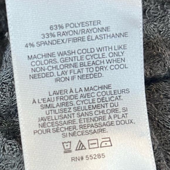 NEW Express Waffle Knit Scoop Neck Long Sleeve Pullover Top Gray high low M - Picture 8 of 8